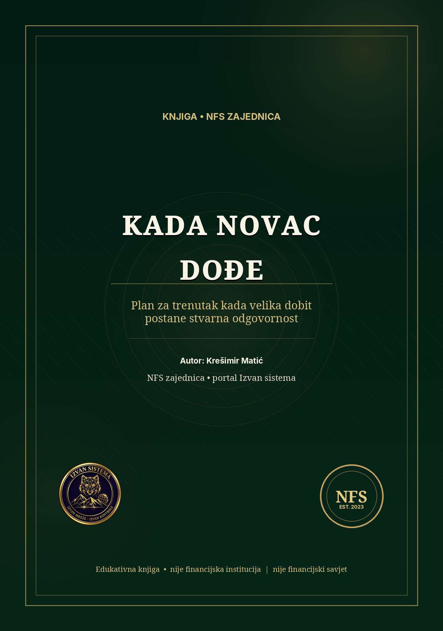 Naslovnica knjige Kada novac dođe