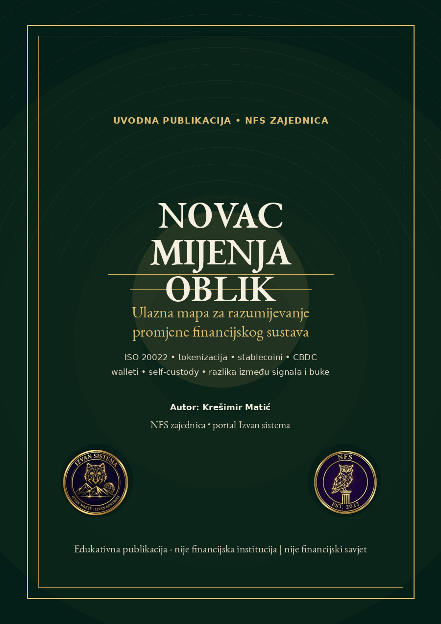 Naslovnica publikacije Novac mijenja oblik